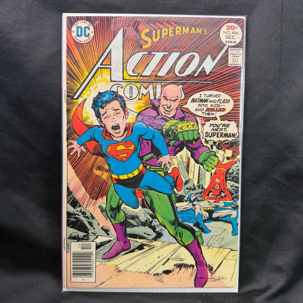 DC Action Comics 466 Dec 1976 Superman Lex Luthor Batman Flash Neal Adams Cover